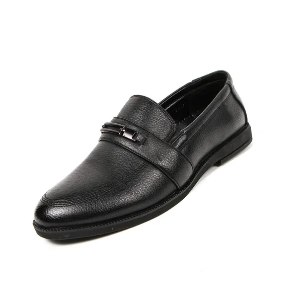 Couros Escritório Homem Sapatos Isolados Branco — Fotografia de Stock