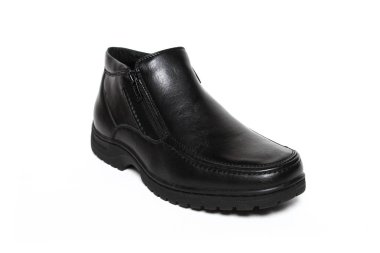 Office deri üzerinde beyaz izole ayakkabı adam