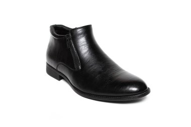 Office deri üzerinde beyaz izole ayakkabı adam