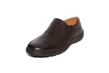 Office deri üzerinde beyaz izole ayakkabı adam