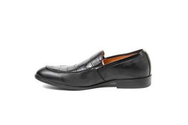 Office deri üzerinde beyaz izole ayakkabı adam