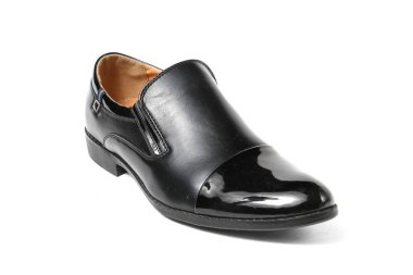 Office deri üzerinde beyaz izole ayakkabı adam