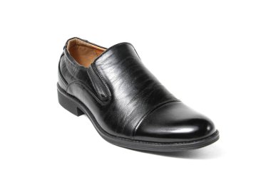 Office deri üzerinde beyaz izole ayakkabı adam