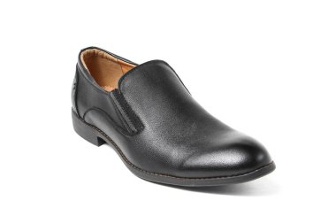 Office deri üzerinde beyaz izole ayakkabı adam