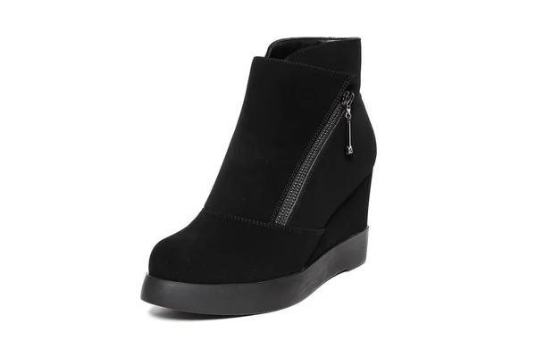 Chaussures Demi Saison Pour Femme Cuir Isolé Sur Fond Blanc — Photo