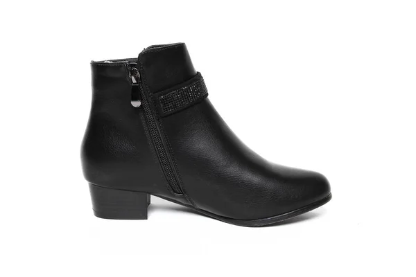 Chaussures Demi Saison Pour Femme Cuir Isolé Sur Fond Blanc — Photo