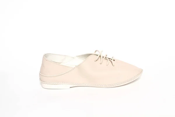 Sapatos Femininos Couro Isolado Fundo Branco — Fotografia de Stock