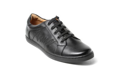 Office deri üzerinde beyaz izole ayakkabı adam