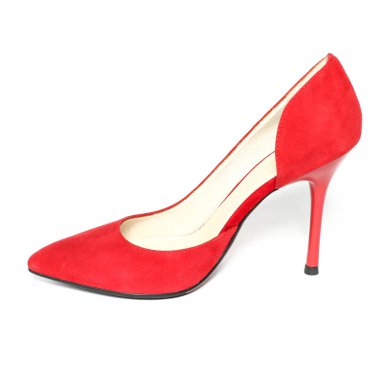 Beyaz arka plan üzerinde izole kadın ayak ve platform ayakkabı