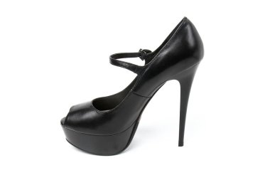 Beyaz arka plan üzerinde izole kadın ayak ve platform ayakkabı