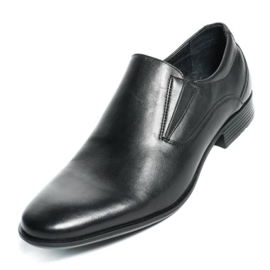 Office deri üzerinde beyaz izole ayakkabı adam