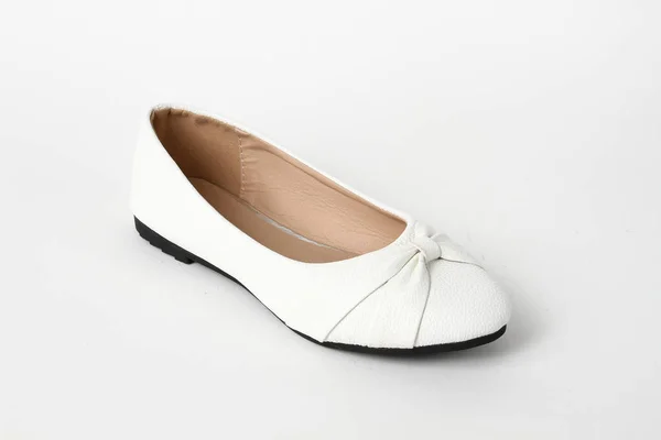 Chaussures Femme Cuir Isolé Sur Fond Blanc — Photo