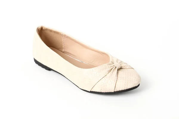 Zapatos Mujer Cuero Aislado Sobre Fondo Blanco — Foto de Stock