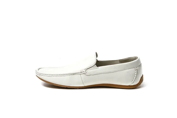 Zapatos Hombre Piel Oficina Aislados Blanco — Foto de Stock