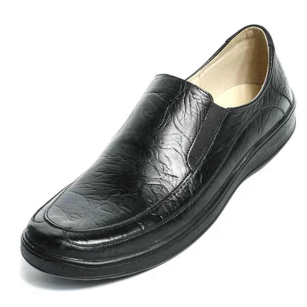 Zapatos Hombre Piel Oficina Aislados Blanco —  Fotos de Stock