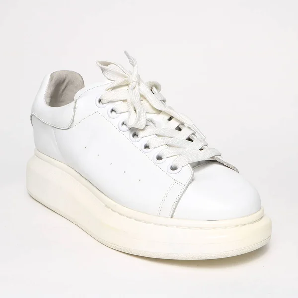 Sapatos Femininos Couro Isolado Fundo Branco — Fotografia de Stock