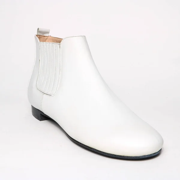 Chaussures Femme Cuir Isolé Sur Fond Blanc — Photo