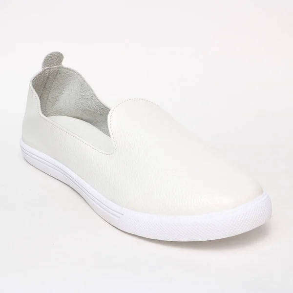 Sapatos Femininos Couro Isolado Fundo Branco — Fotografia de Stock