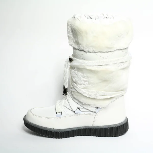 Dámské Boty Kožené Izolovaných Bílém Pozadí — Stock fotografie