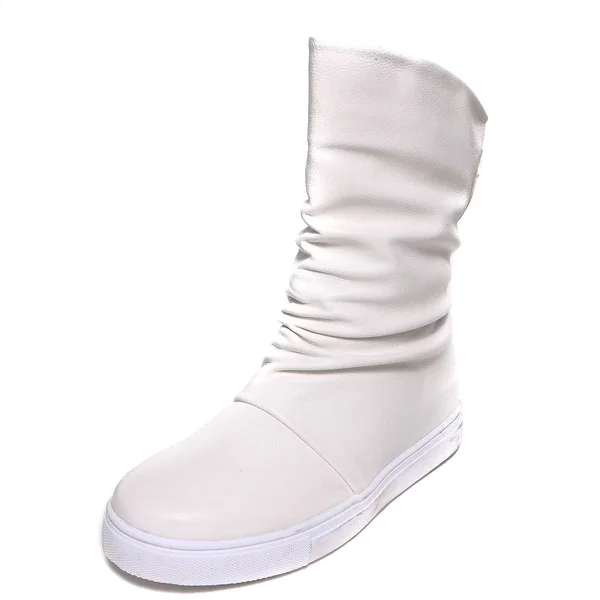 Sapatos Femininos Couro Isolado Fundo Branco — Fotografia de Stock