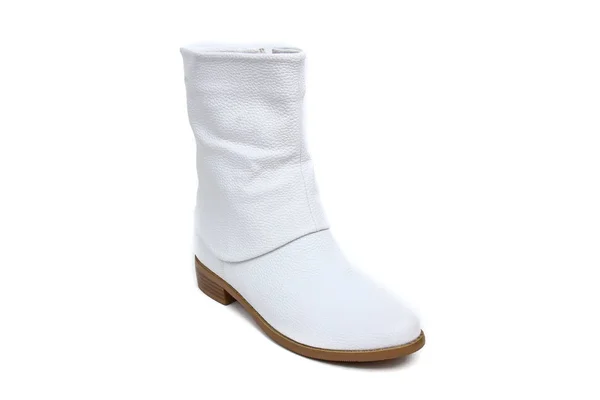 Women Shoes Leather Isolated White Background — Stock Photo, Image
