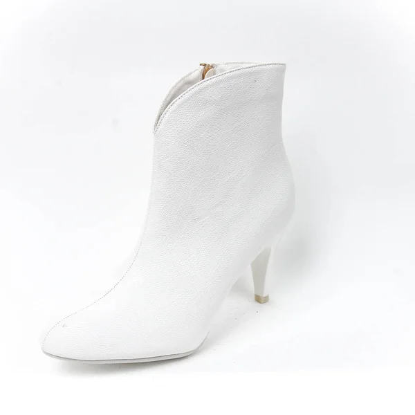 Vrouwen Wedding Schoen Witte Achtergrond — Stockfoto