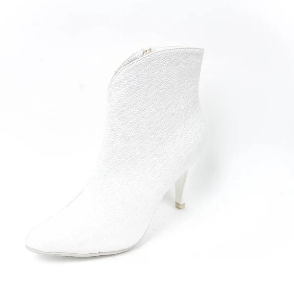 Scarpa Sposa Donna Sfondo Bianco — Foto Stock