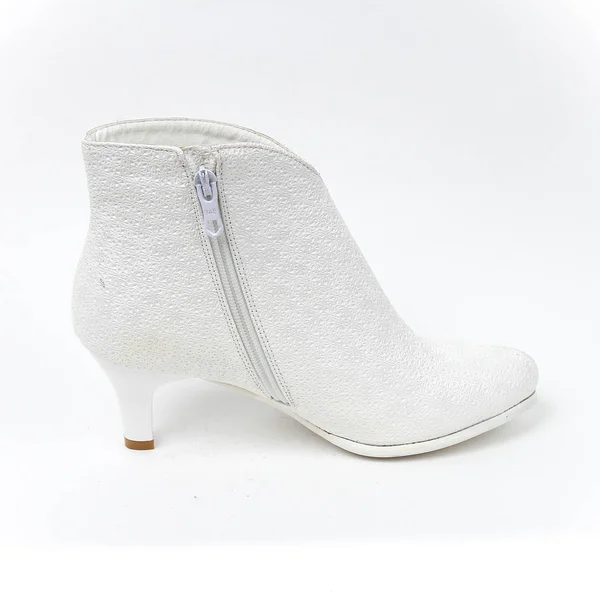 Женская Свадебная Обувь Белом Фоне — стоковое фото