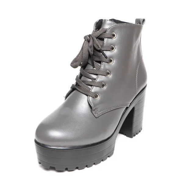 Women Demi Season Shoes Leather Isolated White Background — Stock Photo, Image