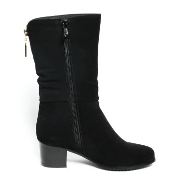 Kadın yarı sezon ayakkabıları beyaz arka planda izole edilmiş deri.