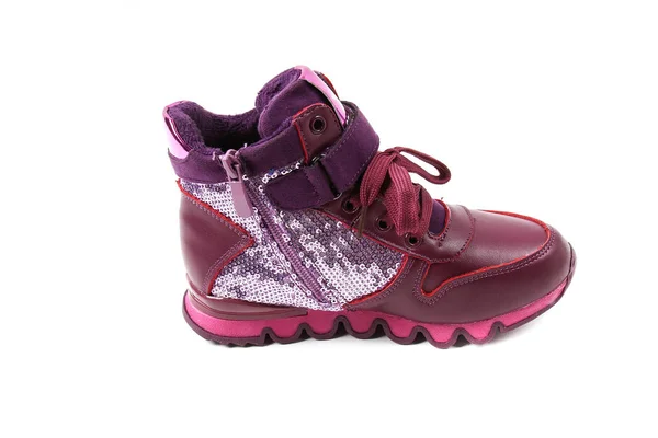 Baby Kids Moderna Sneakers Sko Isolerade Vit Bakgrund — Stockfoto