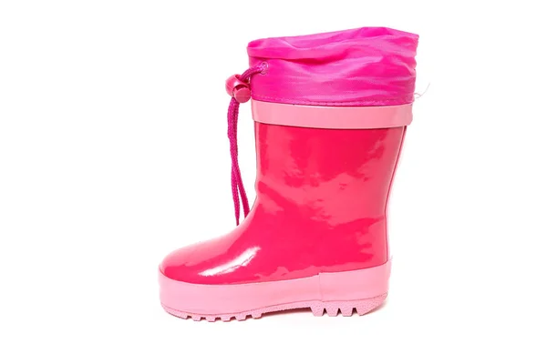 Bottes Pluie Caoutchouc Coloré Pour Enfants Sur Fond Blanc — Photo