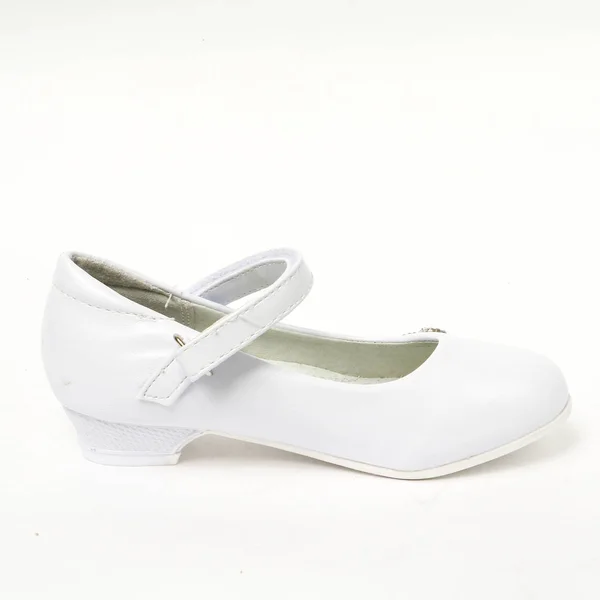 Mocassini Bambini Sfondo Bianco Elegante Scarpa Moderna — Foto Stock