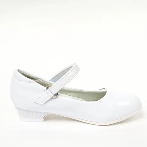 Mocassins Pour Enfants Sur Fond Blanc Chaussure Moderne Élégante — Photo