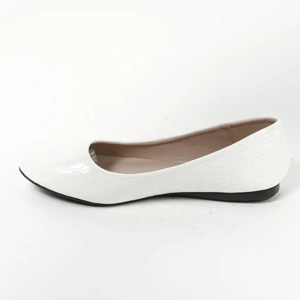 Women Demi Season Shoes Leather White Background — Stock Photo, Image