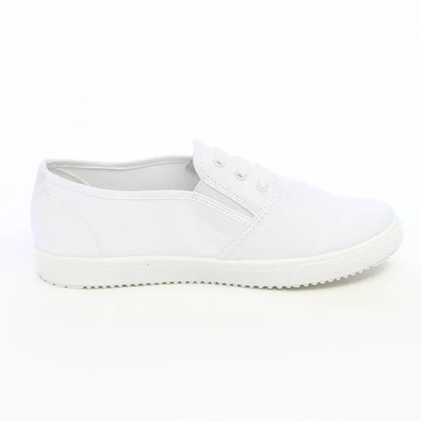 Mulheres Demi Temporada Sapatos Couro Fundo Branco — Fotografia de Stock