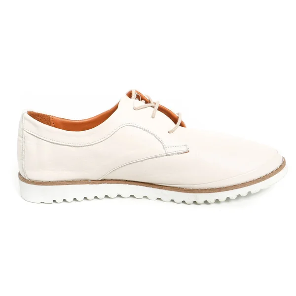 Chaussures Demi Saison Pour Femmes Cuir Sur Fond Blanc — Photo