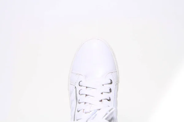 Zapatos Mujer Demi Season Cuero Sobre Fondo Blanco — Foto de Stock