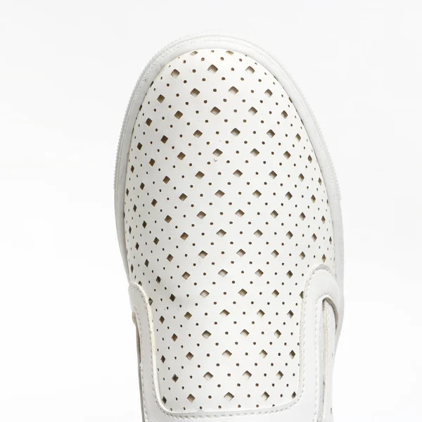 Vrouwen Demi Seizoen Schoenen Leder Witte Achtergrond — Stockfoto