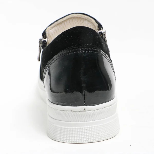 Women Demi Season Shoes Leather White Background — Stock Photo, Image