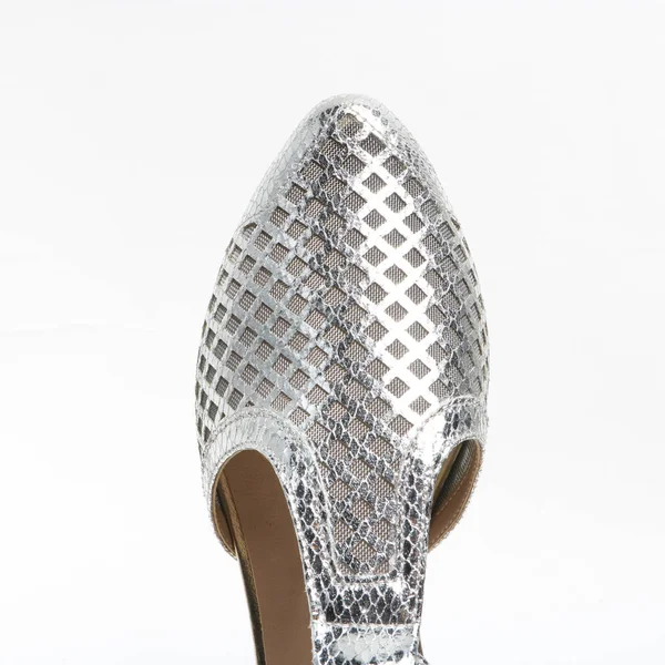 Zapatos Mujer Demi Season Cuero Sobre Fondo Blanco — Foto de Stock