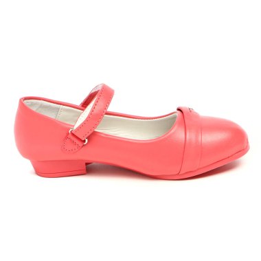 Kadın ayakkabı deri üzerinde beyaz arka plan izole daireler. İyi görünüm PIC ürün photostudio shooted.