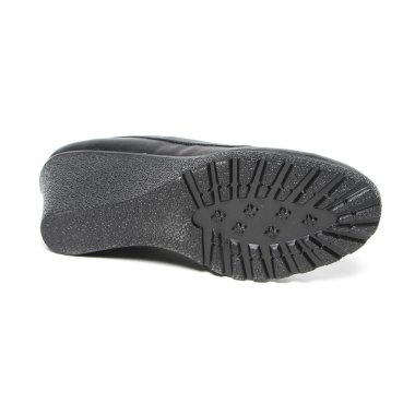 Kadın ayakkabı deri üzerinde beyaz arka plan izole daireler. İyi görünüm PIC ürün photostudio shooted.