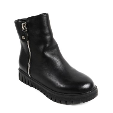 Kadın demi-sezon beyaz arka plan üzerinde izole deri ayakkabılar. E-ticaret ve Katalog için ürün stüdyoda çekim güzel fotoğraf pic.