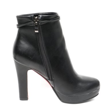 Kadın demi-sezon beyaz arka plan üzerinde izole deri ayakkabılar. E-ticaret ve Katalog için ürün stüdyoda çekim güzel fotoğraf pic.