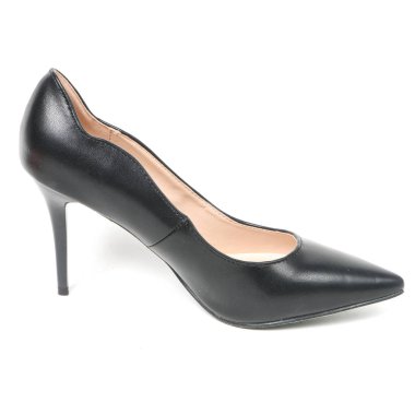 Kadın demi-sezon beyaz arka plan üzerinde izole deri ayakkabılar. E-ticaret ve Katalog için ürün stüdyoda çekim güzel fotoğraf pic.