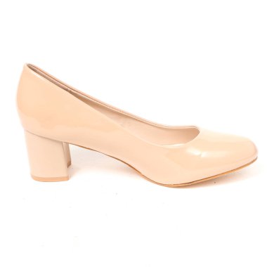 Kadın demi-sezon beyaz arka plan üzerinde izole deri ayakkabılar. E-ticaret ve Katalog için ürün stüdyoda çekim güzel fotoğraf pic.