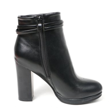 Kadın demi-sezon beyaz arka plan üzerinde izole deri ayakkabılar. E-ticaret ve Katalog için ürün stüdyoda çekim güzel fotoğraf pic.