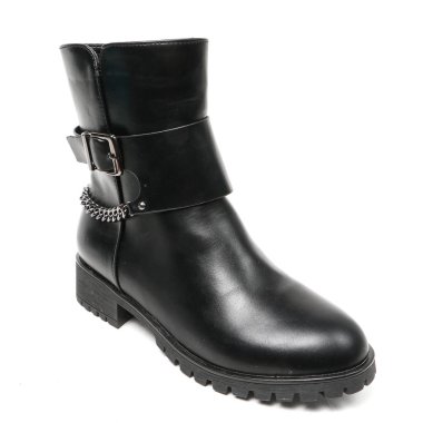 Beyaz arka plan üzerinde izole kadın demi-sezon çizmeler. E-ticaret ve Katalog için ürün stüdyoda çekim güzel fotoğraf pic.