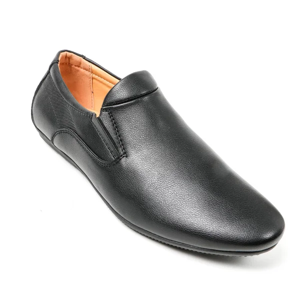 Cuir Bureau Classique Homme Chaussures Isolées Sur Fond Blanc Belle — Photo